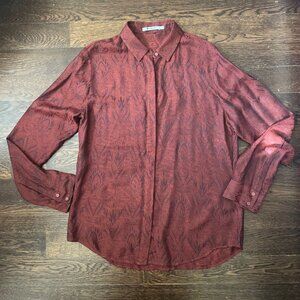 Gorgeous T Alexander Wang Woman's Rusty Red Blouse Shirt-Large